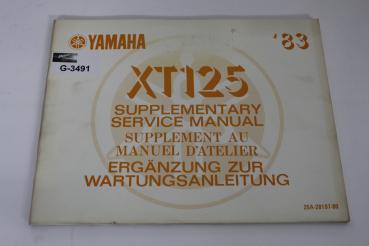 Yamaha XT125, (83) Ergänzung zur Wartungsanleitung, Supplementary service manual