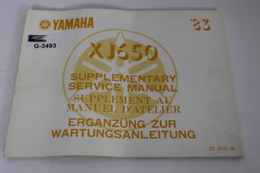 Yamaha XJ650, (83) Ergänzung zur Wartungsanleitung, Supplementary service manual