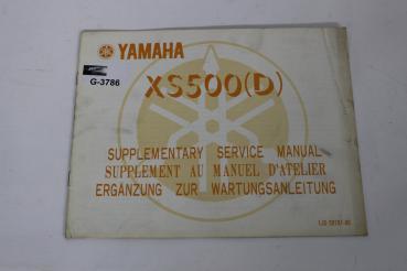 Yamaha XS500D, Ergänzung zur Wartungsanleitung, Supplementary Service Manual