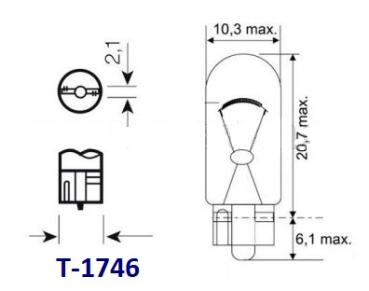 Lampe 12V Glassockel T10 (2,1x9,5) 10 Watt
