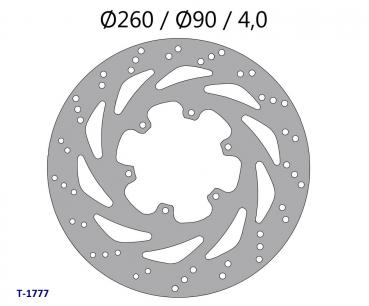 Bremsscheibe D=260/90mm, 6-Loch, vorne, Derbi Senda SM 2011-, Gilera SMT 2011-