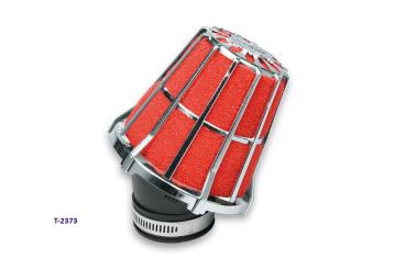Sportluftfilter E5 chrom/rot d=38 PHVA, PHBN, Mikuni, Malossi