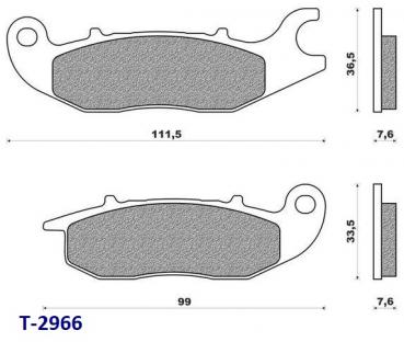 Bremsklötze 111,5 x 36,5mm, Rieju RS2/RS3, für J.JUAN Bremse, vorne