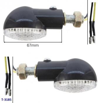 Blinker komplett weiß vorne / hinten Universal LED (2 Stück) 65mm lang, oval