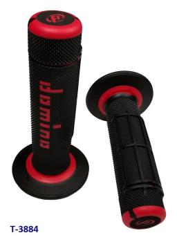 Griffgummi 22/24mm Enduro schwarz-rot per Paar, Domino