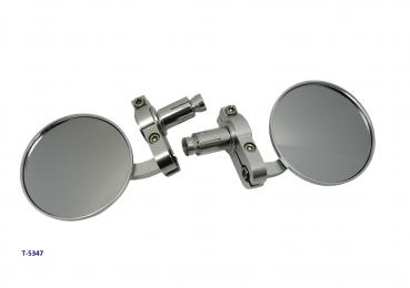 Spiegelset links und rechts Alu-Chrom Universal für Lenkerenden von 13-18mm
