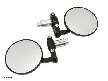 Spiegelset links und rechts Alu schwarz Universal für Lenkerenden von 13-18mm