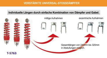 Stoßdämpfergabel Scooter +42mm mittige Aufnahme