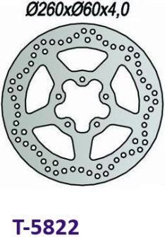 Bremsscheibe D=260/60mm vorne, 5-Loch, Aprilia, Derbi Rambla, Piaggio Medley 125 4T ie ABS E3/E4 2016-2018