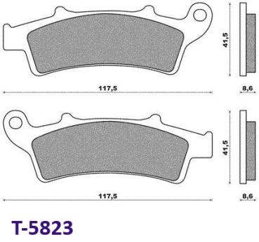 Bremsklötze 117,5x51,5x8,6 Beta RR 125, Aprilia mit Grimeca Bremse, Malaguti ab 250ccm, Peugeot Looxor 125 (vorne)