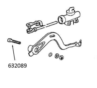 Preview: Schraube Bremspedal hinten abgesetzt Derbi D50B