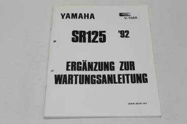 Yamaha SR125, 92, 3MW, Ergänzung zur Wartungsanleitung, Stand 01/92