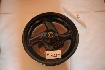 Preview: Malaguti Vorderradfelge schwarz, inkl. Bremsscheibe und Achse mit Distanz, MalagutiFirefox F15, 10904503