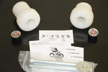 Preview: Yamaha Fazer FZS 1000, 01-05, RN06, RN14, Racing Sturzpads Satz weiß Neu