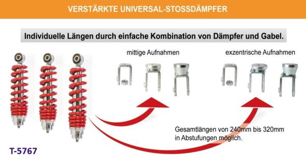 Stoßdämpfergabel Scooter +52mm exzentische Aufnahme